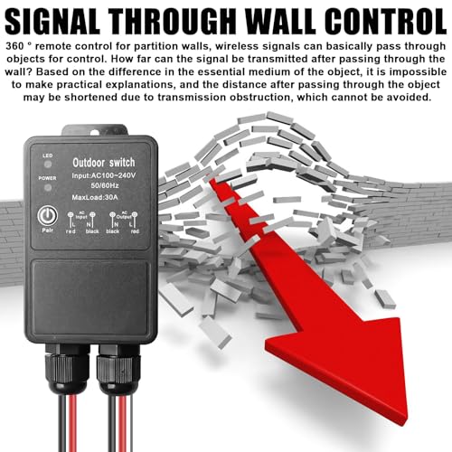 Fernbedienung Schalter, 230V Funkschalter AC100V~240V 30A Relais Fernschalter, 300m Lange Range Funkschalter mit 2 Fernbedienung für Garagentore, Motorräder, Diebstahlalarm, Leitplanke, Rollentür
