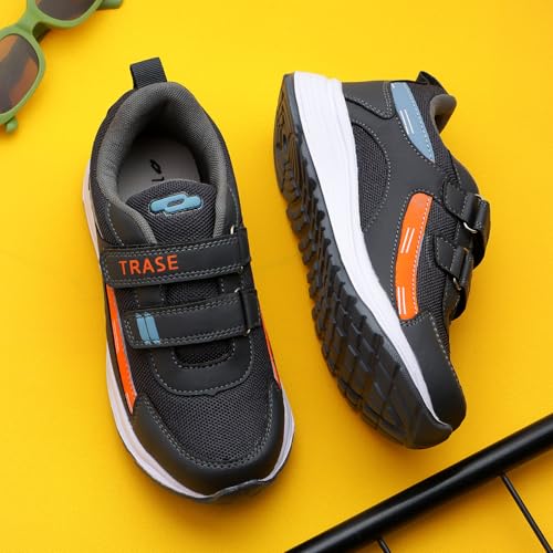 Image of TRASE Sports Shoes for Kids | Running Shoes for Boys & Girls with Hook & Loop | Anti-Skid Comfortable Lightweight Footwear with Breathable Fabric
