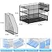 gianotter Desk Organizers and Accessories with File Holder, 4-Tier Desk Accessories & Workspace Organizers with Drawer and 2 Pen Holder, Paper Organizer for Office Supplies (Black)