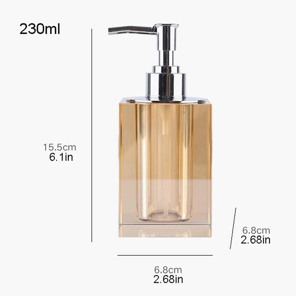 Shower Dispensers High-End Luxury Brown Crystal Soap Liquid Bottle Bathroom Press Bottle Sub-Bottle Shampoo Cosmetic Bottle Bath Bottle 230Ml Lotion D