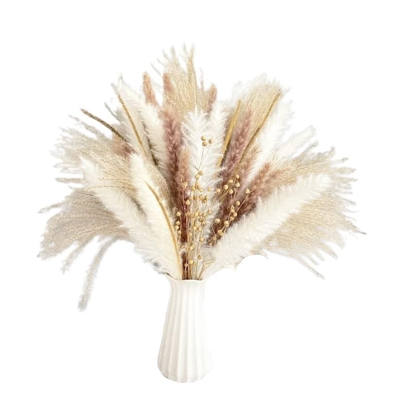 Ramo de 75 piezas de pasto pampas natural seco decorativo miniatura 1