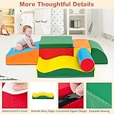 COSTWAY 7 Pieces Toddler Climb and Crawl Foam Play Set, Colorful Children's Educational Software Activity Toys, Baby Soft Play Equipment for Climbing, Sliding, Crawling - Image 3