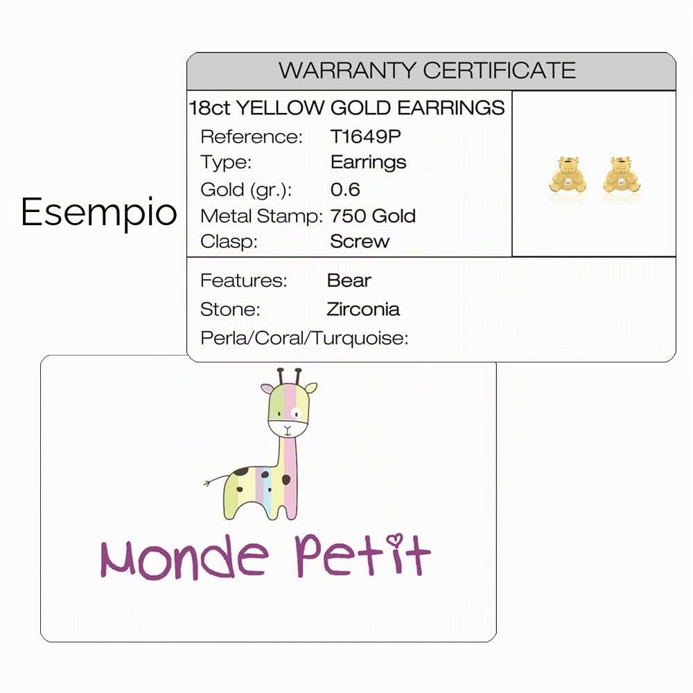 Monde Petit - Bracciale Bebè Bambini ragazza Oro Giallo 9K Personalizzata Schiava Occhio di Tigre Opaco Brillante 12 cm - Scatola Regalo - Certificato di garanzia