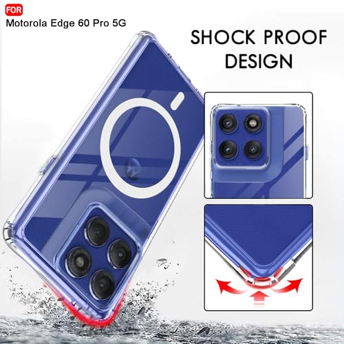 Image of TheGiftKart Ultra-Hybrid Crystal Clear Back Case Cover for Motorola Edge 60 Pro | Shockproof Design | Hard Back Cover for Motorola Edge 60 Pro (PC & TPU, Magsafe Compatible, Clear)