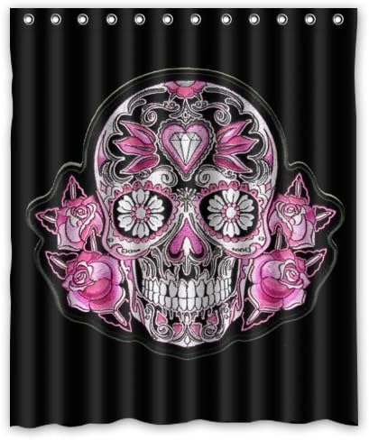 60"(W) x 72"(H) Diablo Sugar Skull Best-selling Shower Curtain 100% Polyester
