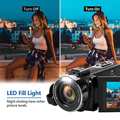 Video Camera 2.7K Camcorder 42MP 18X Digital Camera Video Camera for YouTube 3.0inch Flip Screen Camcorder Vlogging Camera with Remote Control and Two Batteries…