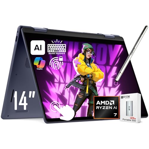 Image of Dell 14 Plus 2-in-1 AI Laptop, 14 inch 2K Touchscreen, AMD Ryzen AI 7 350(>i9-13900H), Copilot+ PC, Backlit Keyboard, Fingerprint, 1080p Webcam, Wi-Fi 7, Windows 11 Pro, Blue(16GB DDR5 RAM | 2TB SSD)