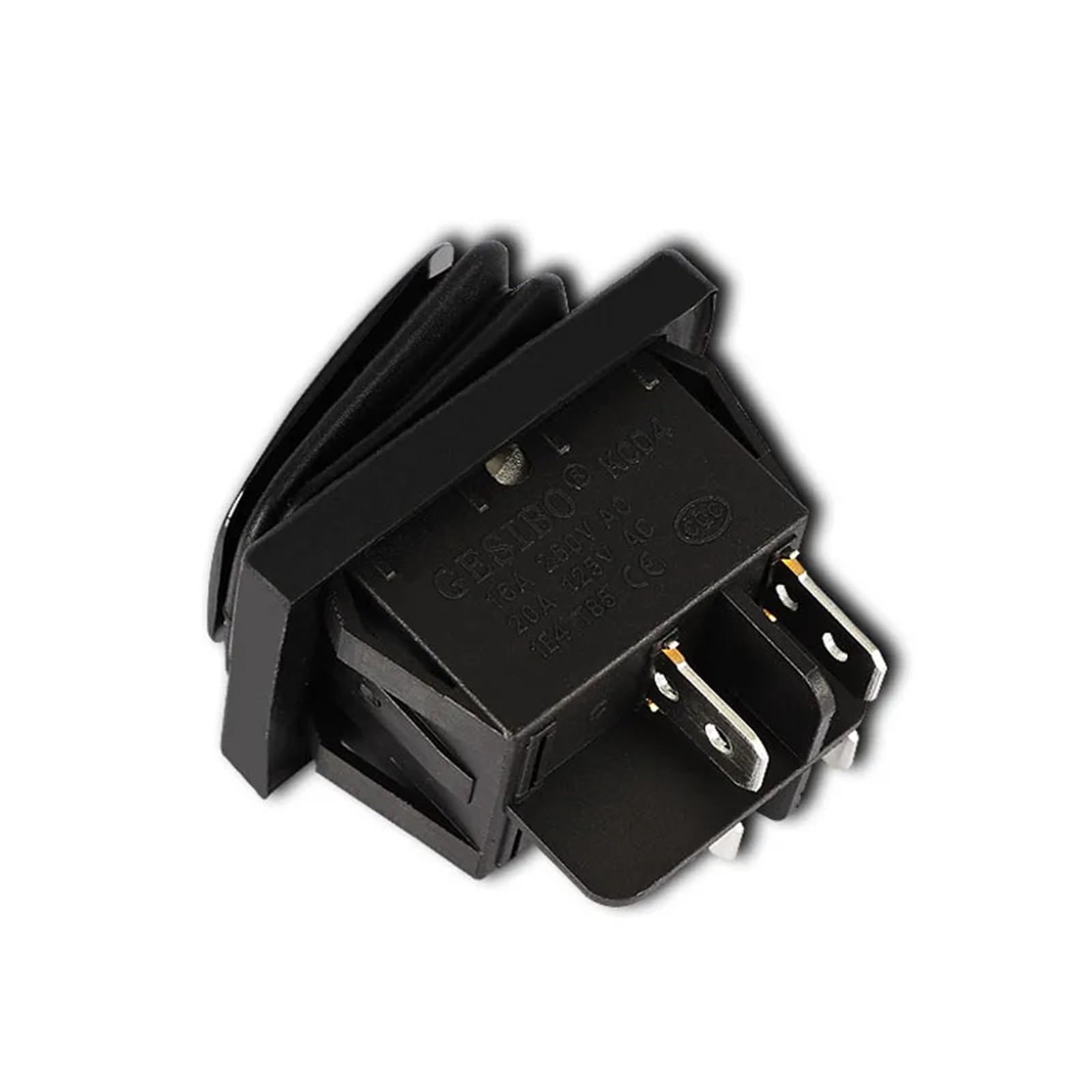 Interrupteur à bascule 12 V 220 V 4 broches marche/arrêt 250 V 4 broches 16 A 2 positions eau 20 A DC 24 V fusée 22 mm interrupteur KCD4 RL2 2X1N 10 pièces(Black Switch)