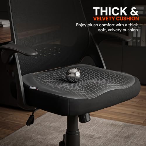 Image of DROGO Zenar Mesh Ergonomic Office Chair for Work & Study | Executive Computer Chair with Flip-up Armrest & Lumbar Support | Breathable Desk Chair with Swivel Rocking Backrest, 1 Yr Warranty (Black)