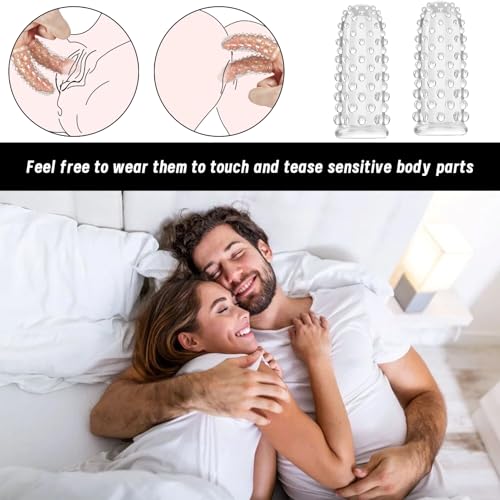 Fingerhüllen 2-Er Set,Fingervibrator,Fingerüberzieher,Sexfinger Ticklers Fingerspitze Hülle,Vorspiel Finger Penis Sleeve,Sex Spielzeug Für Die Paare,Sexspielzeug,Fur Die Männer Frau Paare Extrem Sex