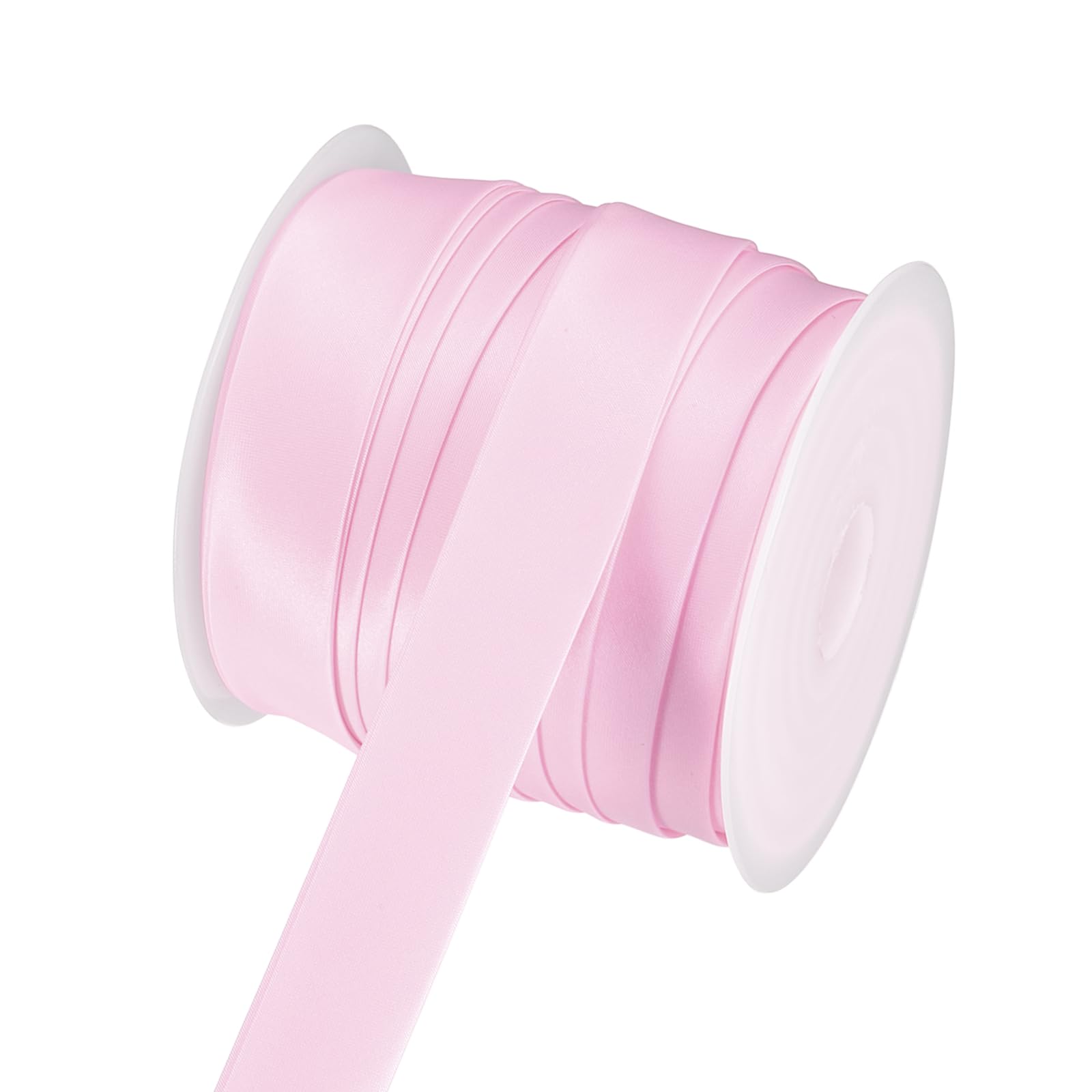 sourcing map Double Fold Bias Tape 1"(2.5cm) x 25 Yds Satin Bias Light Pink