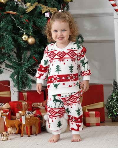 Image of Jecson Toddler Girl Clothes Baby Girl Fleece Hoodie Outfits Thick Thermal Winter Leggings 2Pcs Clothing Sets 6M-4T