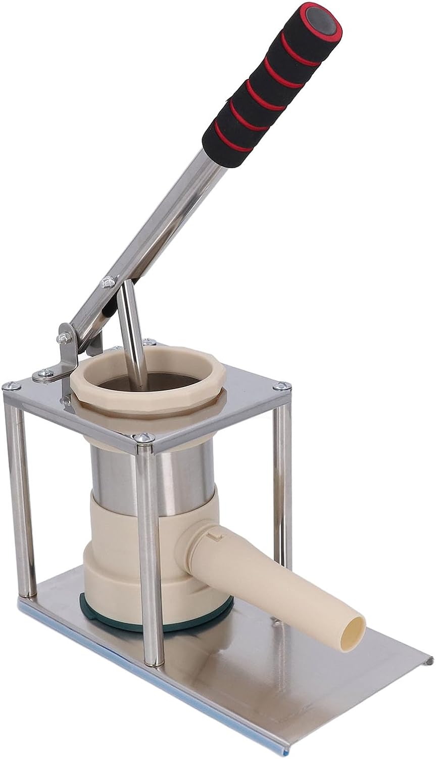 Sausage Stuffer Aluminum Alloy Vertical Manual Sausage Maker with 4 Stuffing Tubes - Durable Home Kitchen Filling Machine for Homemade Sausages and Salami