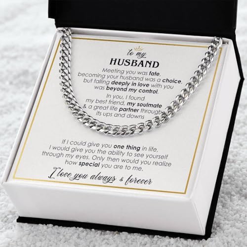 Gifts For Him Husband Sentimental Gifts From Wife, Cuban Link Chain, Men Necklace For Birthday, Christmas, Valentines Day2