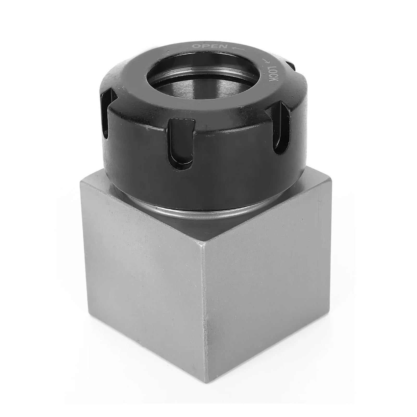 ER32 Collet Block, ER32 Steel Collet Block Chuck Block Collet Holder for Lathe Engraving Machine Hex(4 Cornered Handle)