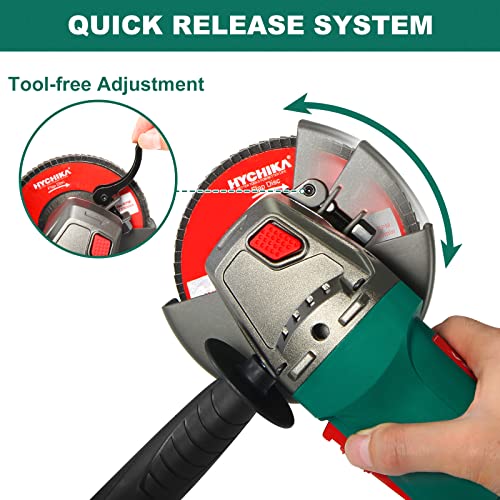 Hychika Angle Grinder,4-1/2Inch Grinding Tool 10000Rpm With 2 Wheel Guard,5 Wheel Disc,7.5A Power Grinder For Metal,Tile Cutting And Grinding #TOP5