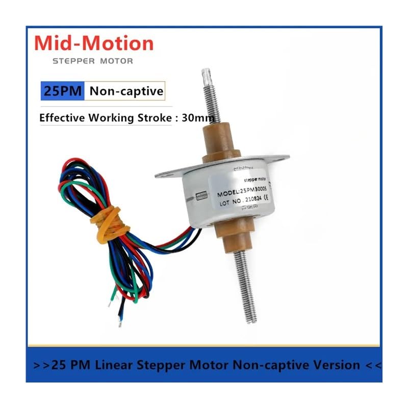 POWTAXBJGD PM Linear Stepper Electronic Starter 25PM Non-Captive Stepper with 79mm Lead Screw Effective Stroke 30mm