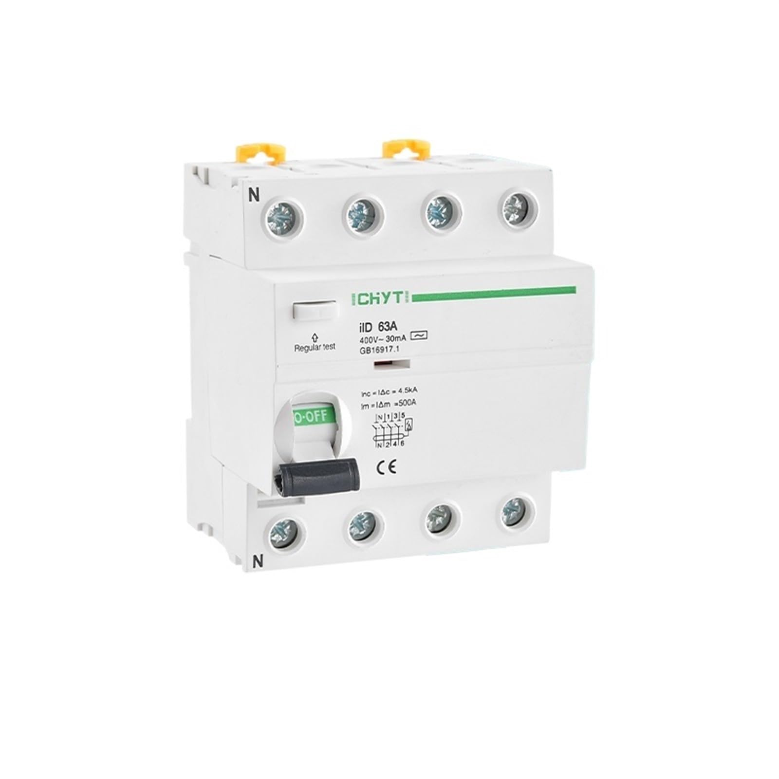 NVSFZGIYG Electromechanic Residual Current Circuit Breaker Differential Switch AC RCD 2P 4P 230V 400V 63A 30mA 4.5KA(4P)