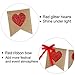 Burlap Heart Banner Garland | Red Glitter Heart | Valentine's Day Decorations| Rustic Valentines Decor | Valentines Burlap Banner | Wedding Anniversary Birthday Party Decorations Supplies
