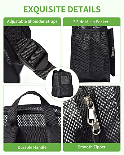 Image of MAY TREE Mesh Backpack, Heavy Duty Mesh Beach Bag for Women Men, Black