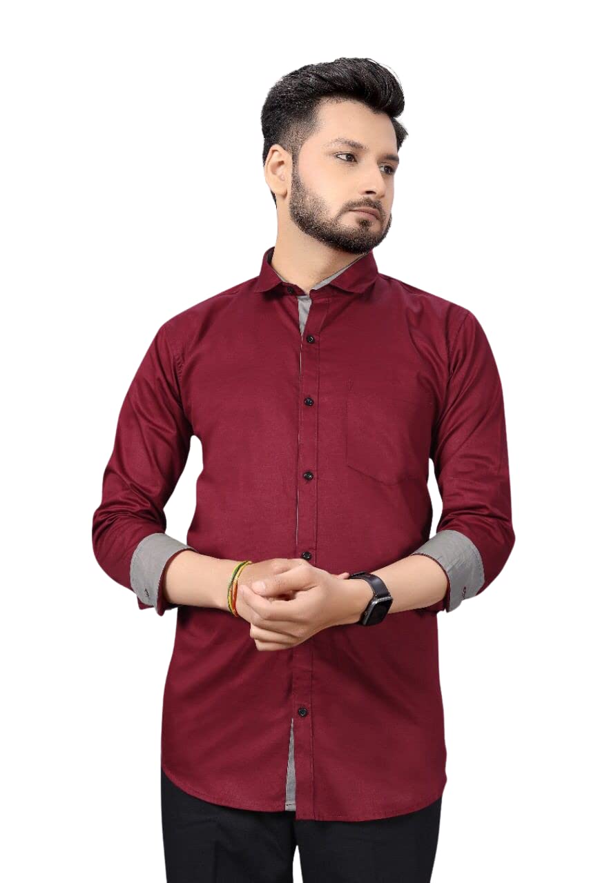 sky global Men's Slim Fit Full Sleeves Casual Shirt-picture-17