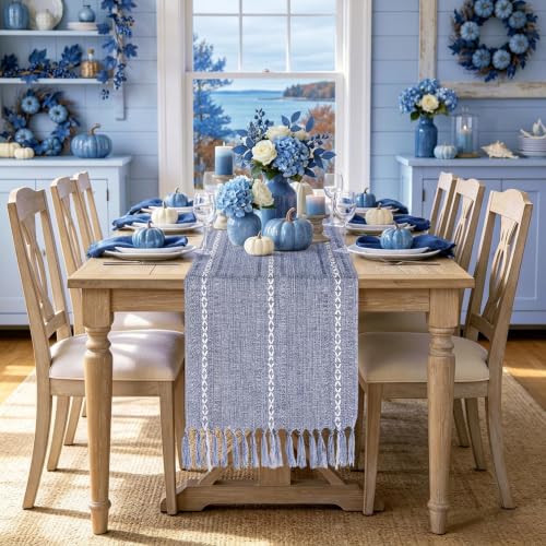 Dusty Blue Coastal Table Runner