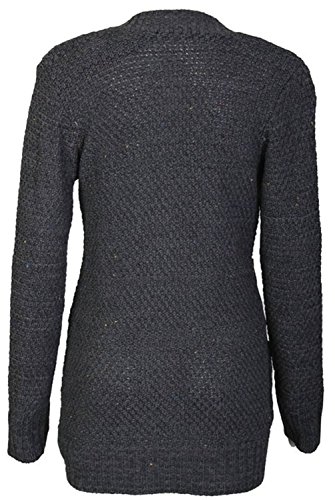 Image of Forever Womens Long Sleeves Plus Size Cable Knitted Grandad Button Cardigan