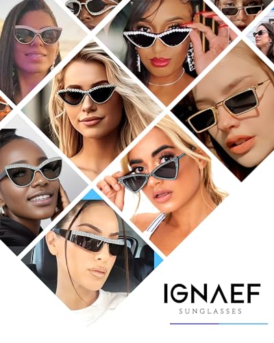 IGnaef® Rhinestone Sunglasses for Women Bling Bling Glasses Jeweled Frame Costume Party Accessory2