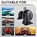 FARBIN Horns Auto Horn 12V Car Horn Loud Dual-Tone Waterproof Electric Snail Horns Kit Universal for Any 12V Vehicles Black (Black horn, 12v)