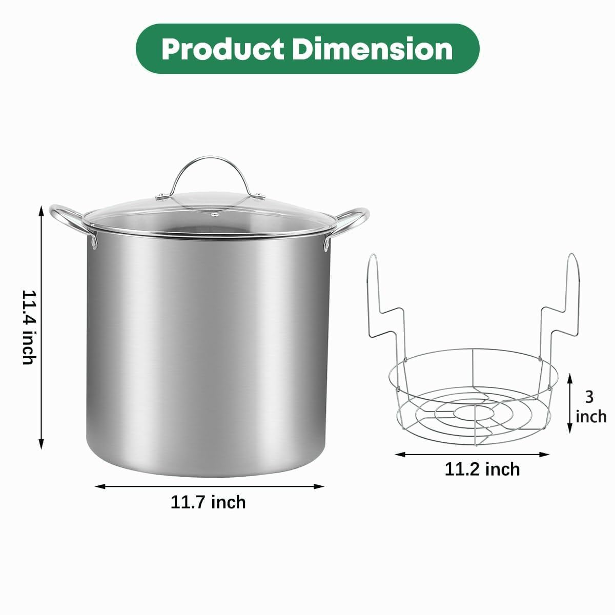 Set di conserve in acciaio inox da 20L, 9 pezzi in acciaio inox con bagnomaria, struttura portante, coperchi, sollevavasi, pinza e 30 etichette (Botti non inclusi-rosso)