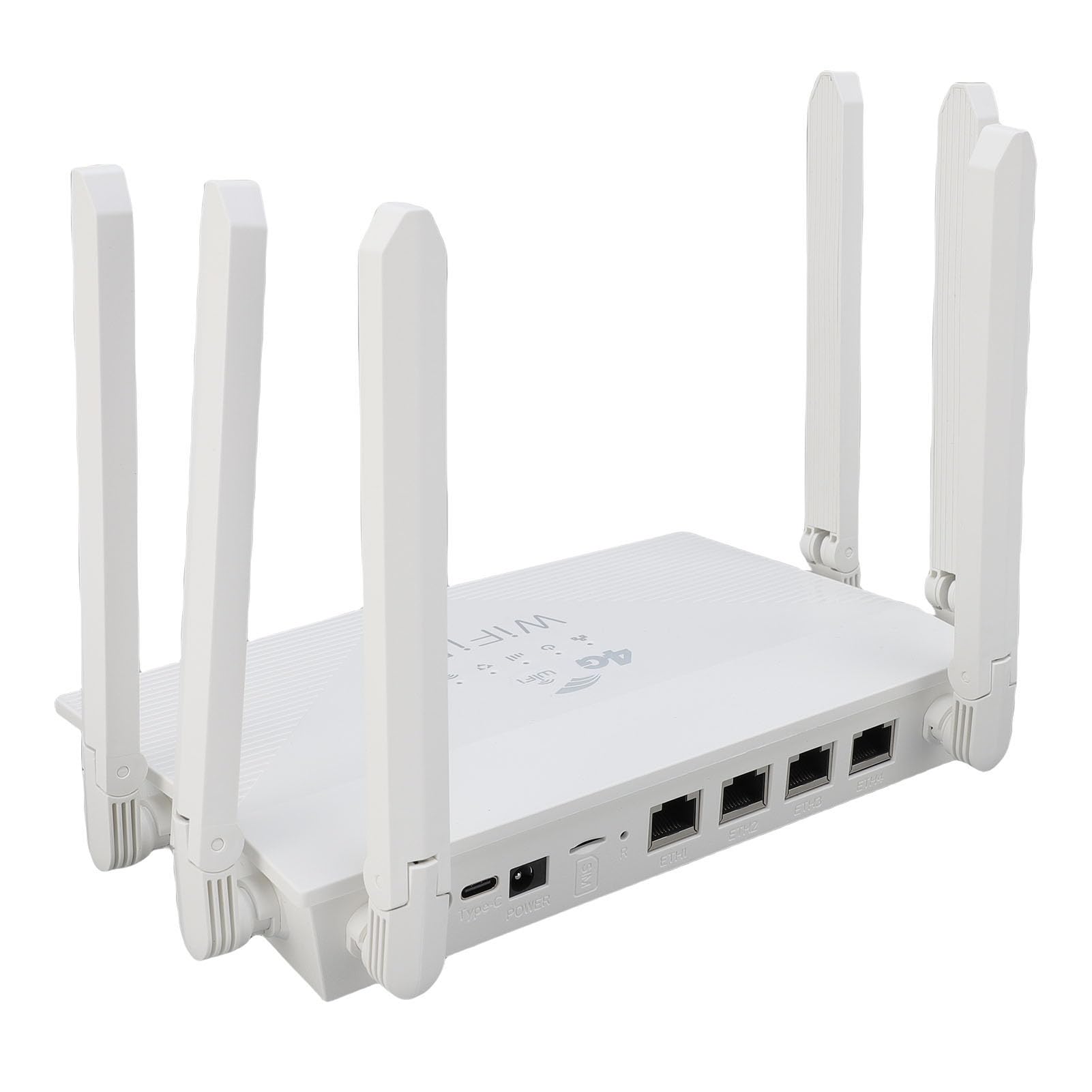Jectse Routeur WiFi 6, 4G / 5G CPE LTE 300 Mbps, 802.11b G N, Routeur sans Fil avec Fente de Carte SIM, 6 Antennes, Prend en Charge jusqu'à 32 Appareils, Configuration Facile