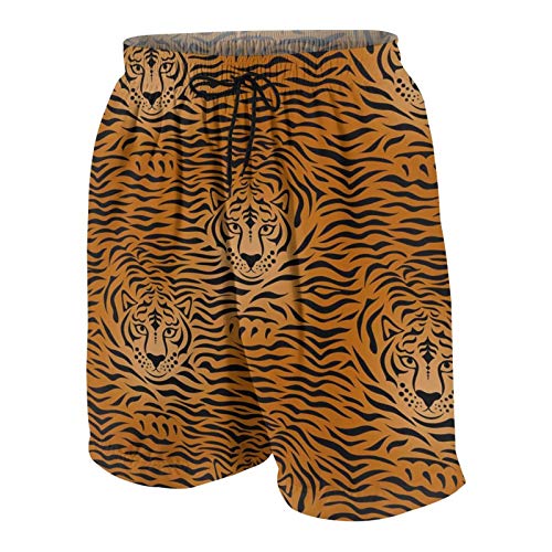 SARA NELL Men's Swim Trunks Tiger Animal Print Fierce Animal Surfing Beach Board Shorts Swimwear2