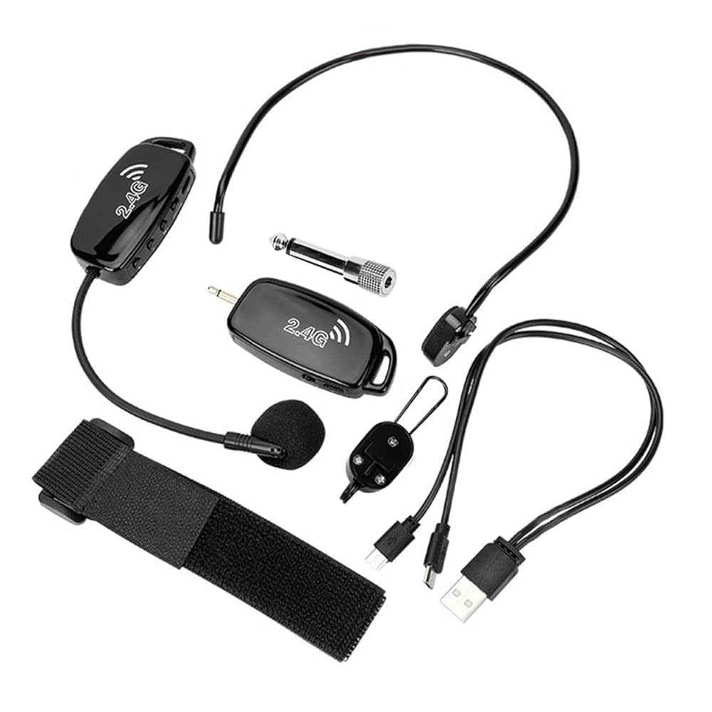 Wokyo 2.4G Wireless Saxophone Microphone System with Receiver and Transmitter, Plug and Play Erhu Microphone Pickup, Wireless Instruments Microphone Pickup for Erhu, Violin, Cello and More