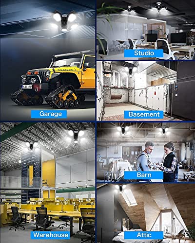 TANBABY Motion Sensor Garage Light, 150W Deformable LED Garage Light, Super Bright 15000LM Garage Lights with Motion, Ultra Bright Garage Lights Motion Activated LED Shop Light for Garage, Basement - Thumbnail 7