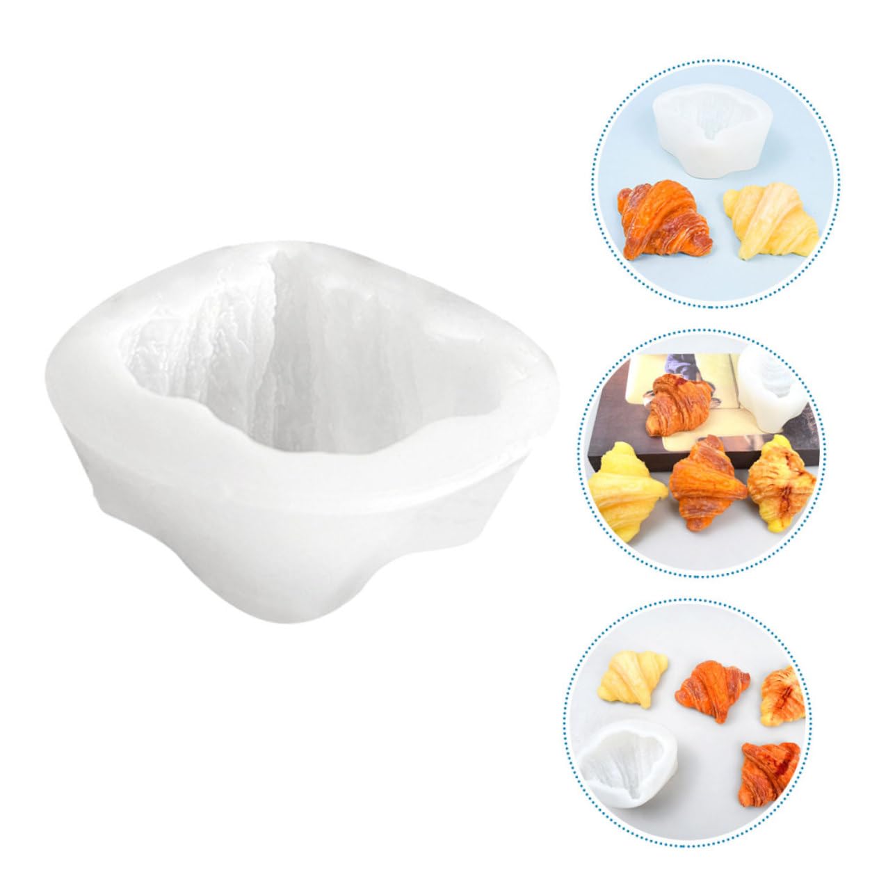 LIFKOME 5 Pièces Moule Silicone Croissant pour Bougies Parfumées Moule DIY Silicone Antiadhésif pour Décorations Fondant