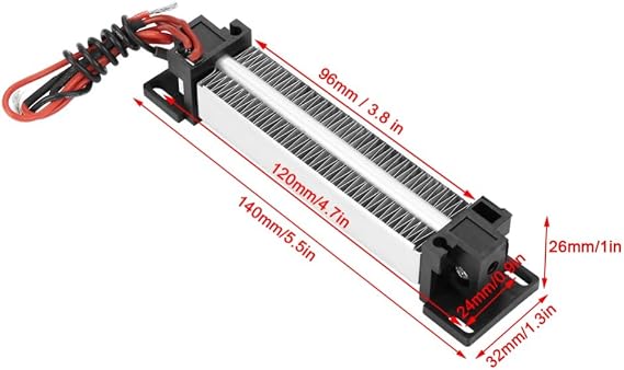 PTC Air Heater 220V 250W Constant Temperature Ceramic Heating Component for Air Conditioner & Electric Heater, Aluminum Housing with Mounting Holes