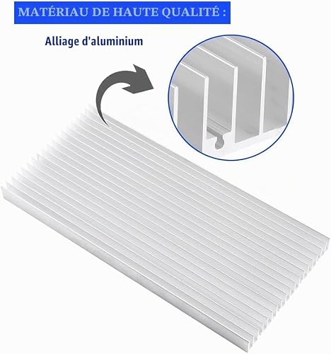 Aluminum Heat Sink, High Power Aluminum Radiator Heatsink Heat Sink Cooling Fins Cooler, Heatsink Kit Module Cooler Fin for LED Amplifier Transistor IC Module(300x140x20mm) - 6