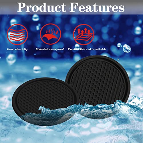 Sodcay 4 Pcs Car Cup Holder Coaster, 2.75In Pvc Anti Slip Cup Holder Insert Coaster, Honeycomb Waterproof Fixed Tea Coaster, Universal For Vehicle Interior Cup Mats (Black) #TOP3