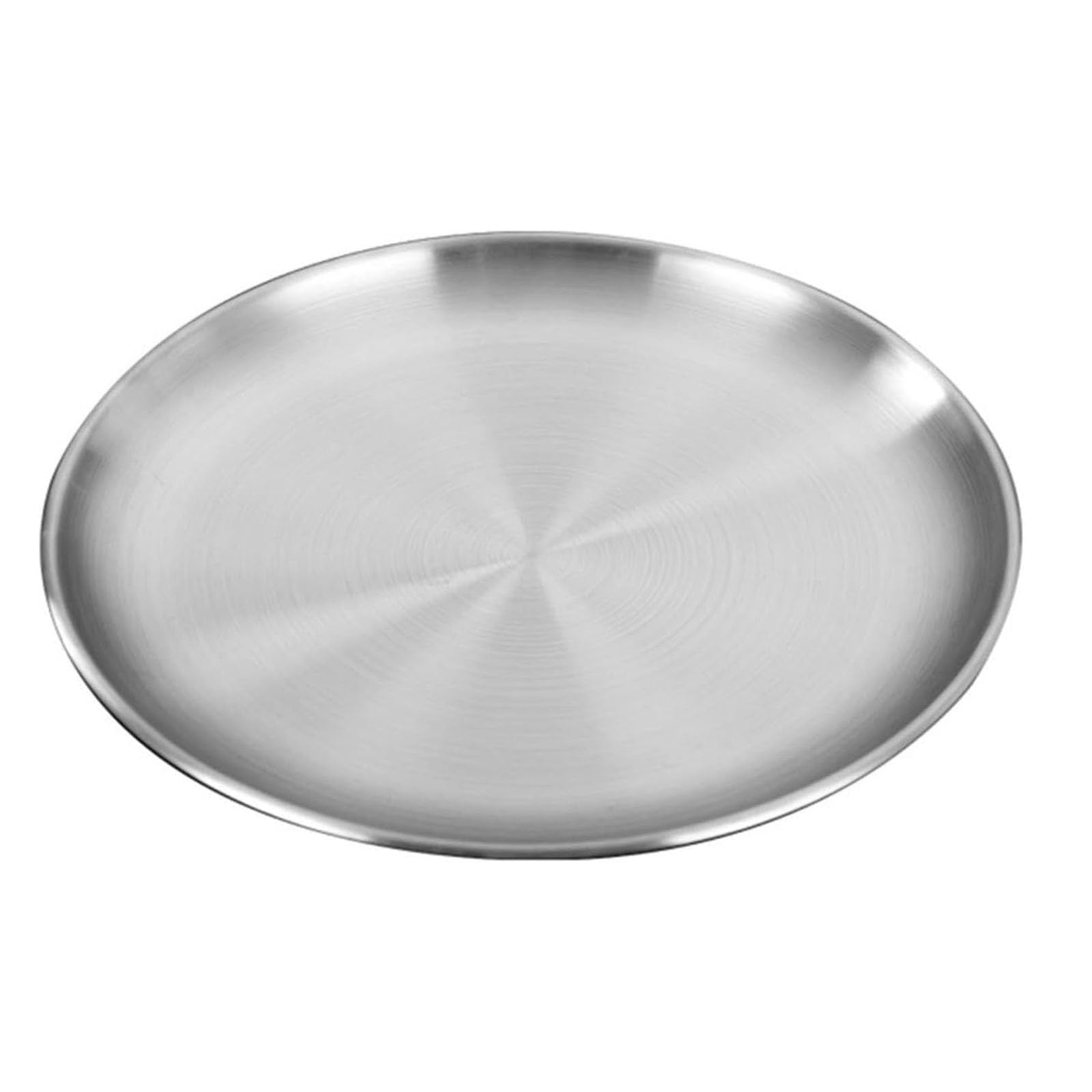 WAZUBC Camping Round Dinner Plates, Camping Plate Stainless Steel Outdoor Camping Tableware Reusable Metal Dinner Plates for Outdoor Picnic Camping, Portable Cookware (23cm)