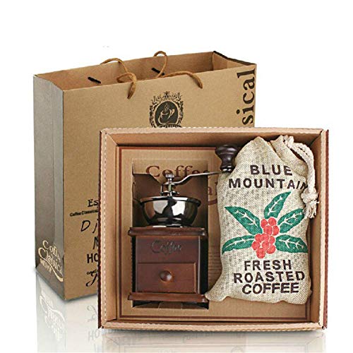 Moulin à café en bois vintage avec mécanisme traditionnel et durable