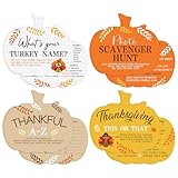 COCHIE Thanksgiving Games for Family Party Adults Office Large Groups, What is Your Turkey Name Games, Autumn Photo Scavenger Hunt Game, Fall This or That Classroom Activities (Pumpkin)
