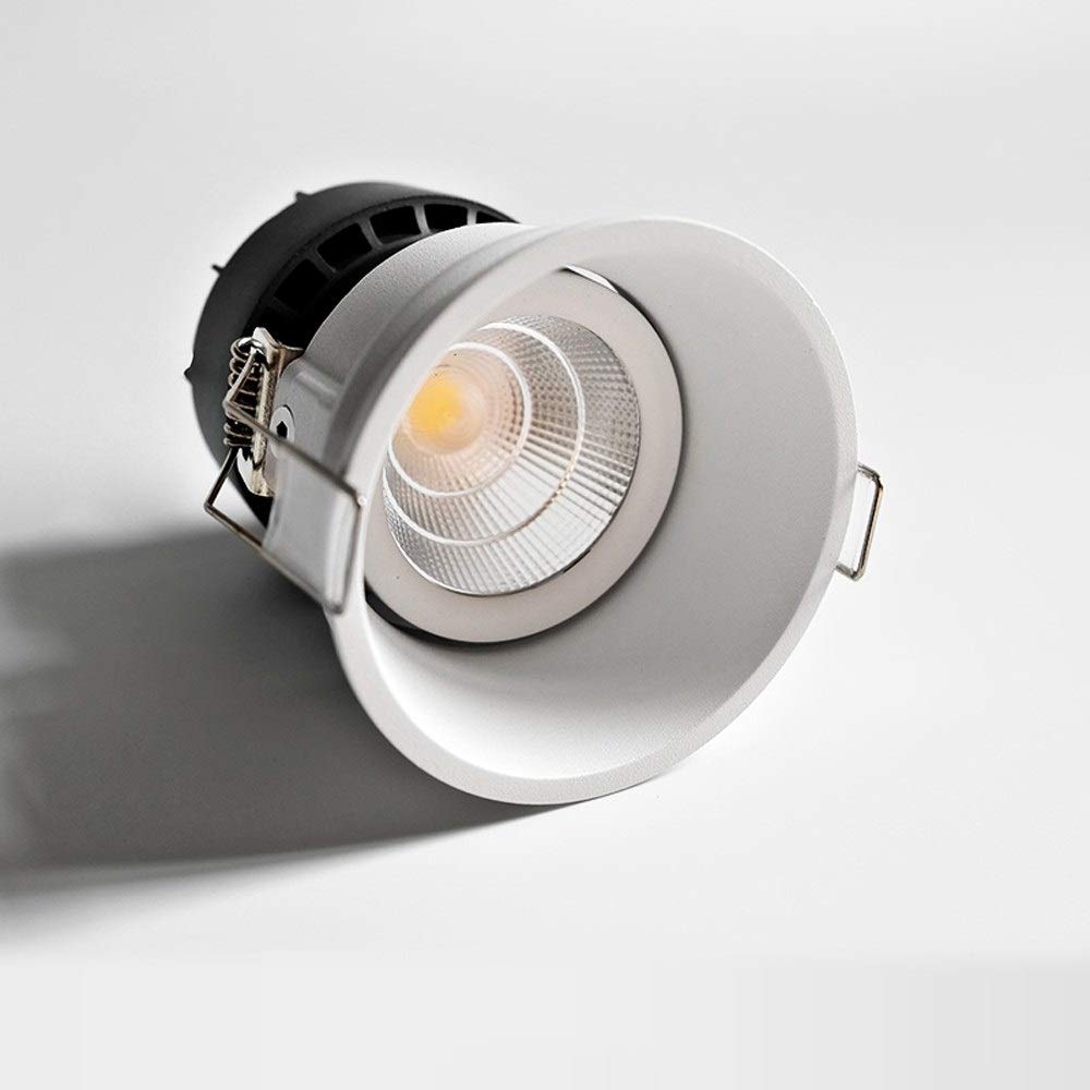 Faretto LED da Incasso Ad Angolo Regolabile COB per Soffitto, Ideale per Vetrine di Negozi di Abbigliamento, Illuminazione Decorativa, 7W, 3000K, 4000K Bianco, A Risparmi,Whitelight