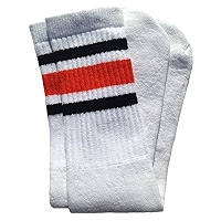 Chaussettes Longues Skatersocks Tubes Rayés Noir Et Blanc - Style Rétro, Taille Unique, Coton - Neuf Avec étiquettes