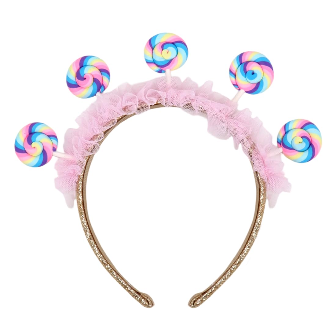Cukierkowa opaska na włosy, na karnawał, dla kobiet, słodka ozdoba na głowę, cukierki lollipop, tęczowa opaska do włosów, urocza cukierkowa opaska do kostiumu, akcesoria na karnawał imprezę tematyczną
