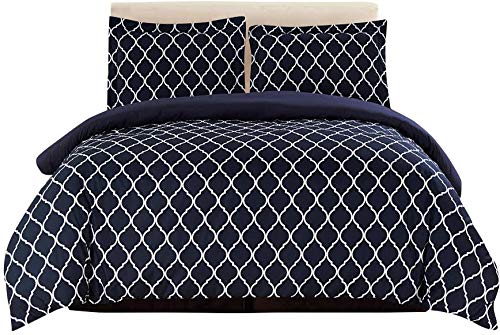 Lux Decor Collection Duvet Cover Set, 3 Piece Hotel Luxury Duvet Cover with 2 Pillow Shams Black/White California King