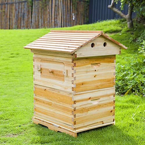 ZZQ Free Full flowing hive wooden beehive with auto frames for Garden beekeeping