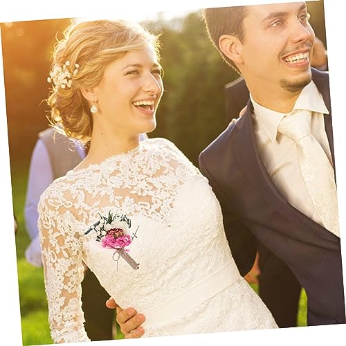 Boutonniere de flor seca para boda elegante Ciieeo miniatura 5