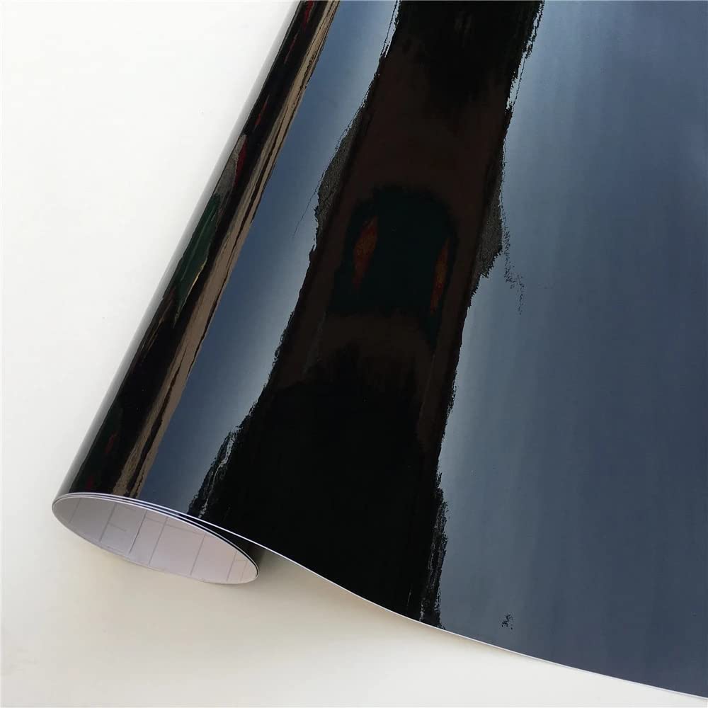 HAPPYMATES Gloss Black Vinyl Wrap Film Sticker Glossy Waterproof PVC Black Self Adhesive Vinyl Bubble Free Console Computer Laptop Skin (12 X 48 Inch) (B0BFN47BK3) Amazon Price History, Amazon Price Tracker