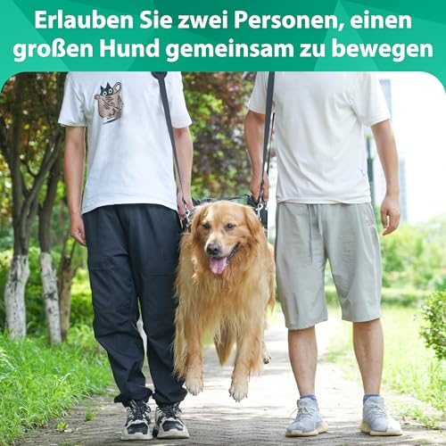 Hundetragetuch & Anschnallgurt Hund Auto,Tragehilfe Hund mit Gehhilfe-Funktion,Verstellbares Reha-Ganzkörpergeschirr als Zuggeschirr oder Notfallrucksack,Für Hunde mit Gelenkproblemen L