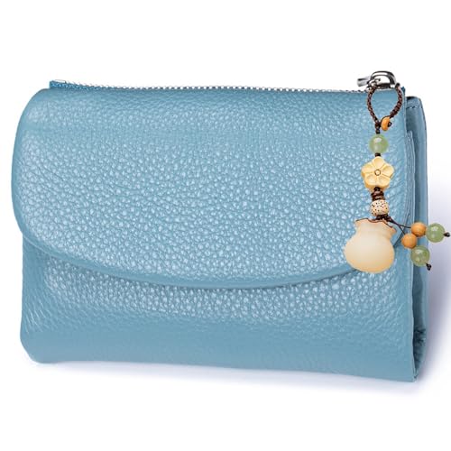 Relevantk Wallet, 5.3'' Unisex Pebble Leather Wallet for Women, Women's Genuine Leather Coin Purse with Credit Card Holder (#17)